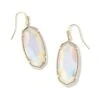 Faceted Elle Drop Earrings Gold - Iridescent Opalite Illusion