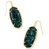 Faceted Elle Drop Earrings Gold - Dark Teal Mica -Occasionally Yours 947ef499 3955 4c60 a435 993d017a7e4a