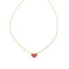 Ari Pave Crystal Heart Necklace - Gold Red Crystal -Occasionally Yours Ari Gold 1