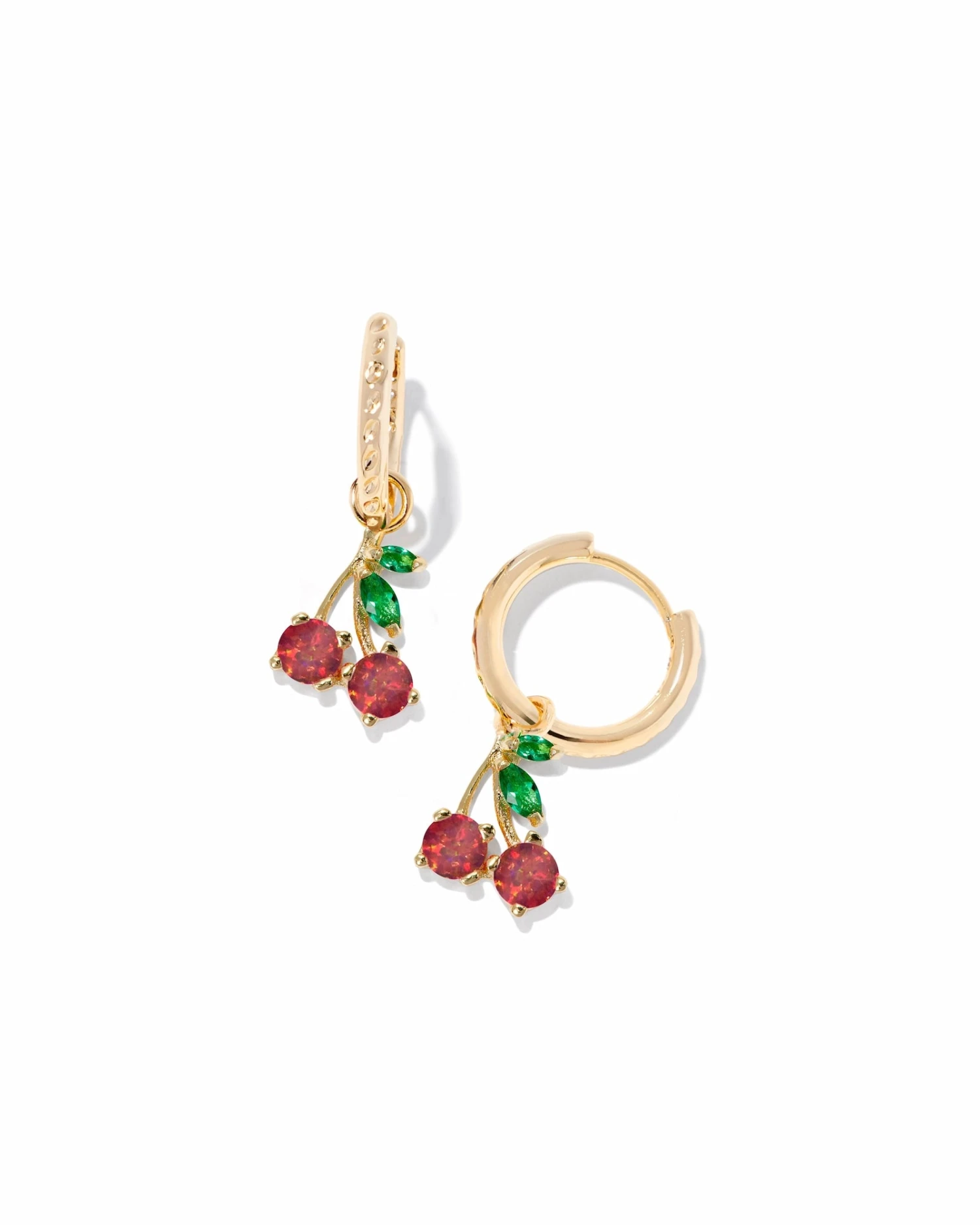 Cherry Huggie Earrings Cherry Huggie Earrings -Occasionally Yours CHERRY HUGGIE EARRINGS GOLD BERRY KYOCERA OPAL KENDRA SCOTT 01
