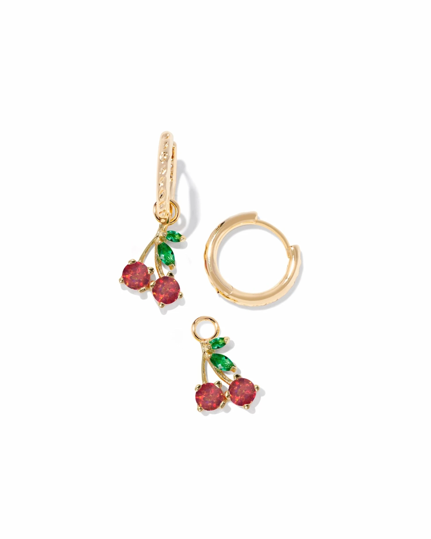 Cherry Huggie Earrings Cherry Huggie Earrings -Occasionally Yours CHERRY HUGGIE EARRINGS GOLD BERRY KYOCERA OPAL KENDRA SCOTT 02