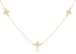 15" Choker Simplicity Chain Gold - Classic Beaded Signature Cross Gold