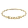 Classic Blissful Pattern 2mm Bead Bracelet - 4mm Gold
