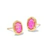 Daphne Framed Stud Earrings -Occasionally Yours Daphine Framed Stud Earrings Gold Magenta Kyocera Opal