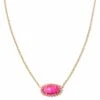 Elisa Color Burst Frame Short Pendant Necklace 1 Elisa Color Burst Frame Short Pendant Necklace -Occasionally Yours Elisa Color Burst Frame Necklace Neon Pink Kendra Scott 01
