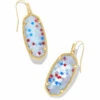 Elle Drop Earrings - Gold Red White Blue Star Illusion