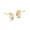 Fern Cyrstal Stud Earrings -Occasionally Yours Fern Crystal Stud Earrings Gold White Crystal Kendra Scott