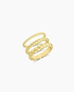 Crew Ring Set -Occasionally Yours Gorjana 18k gold crew ring set 02