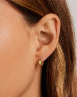 Rose Huggies 5 Rose Huggies -Occasionally Yours Gorjana Rosie Huggie Earrings in 18k Gold 04