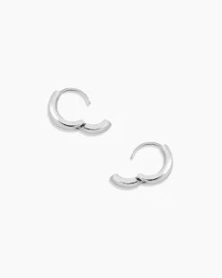 Rose Huggies 8 Rose Huggies -Occasionally Yours Gorjana Rosie Huggie Earrings in Silver Plated 02