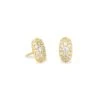 Grayson Crystal Stud Earrings Gold - White Crystal 2 Grayson Crystal Stud Earrings Gold - White Crystal -Occasionally Yours Grayson Gold 1
