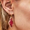 Framed Abbie Drop Earrings In Light Burgundy Illusion 1 Framed Abbie Drop Earrings In Light Burgundy Illusion -Occasionally Yours Kendra Scott Abbie Framed Drop Earring Berry Glass Abalone Gold 01