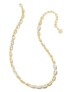 Bailey Chain Necklace Gold - White Mix
