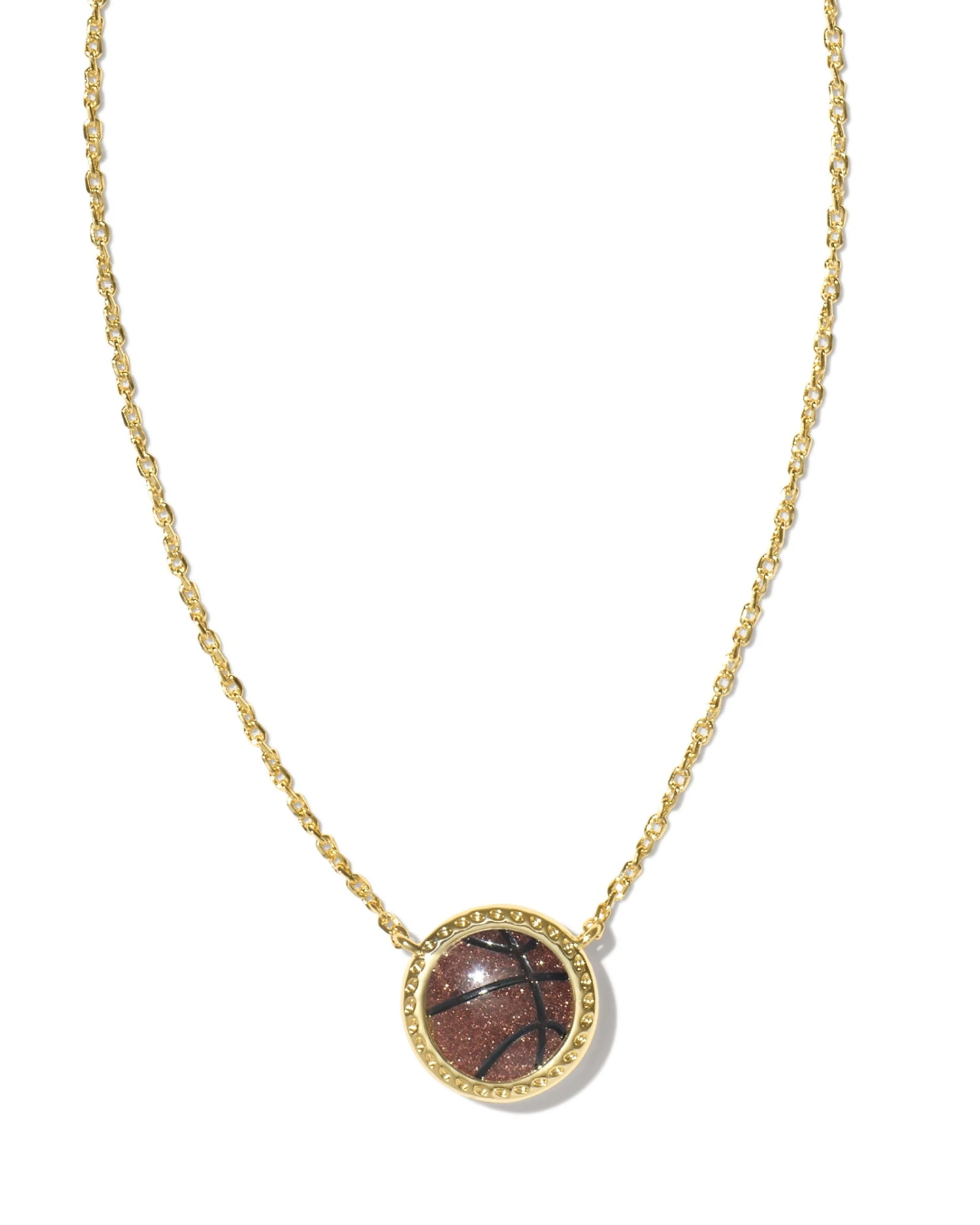 Basketball Short Pendant Necklace Basketball Short Pendant Necklace -Occasionally Yours Kendra Scott Basketball Short Pendant Nexklake Gold Goldstone 00