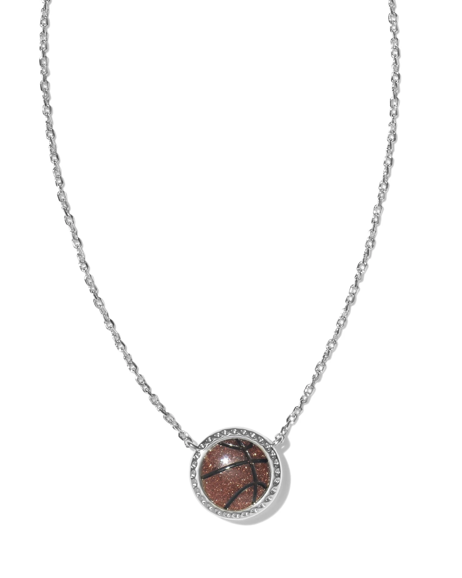 Basketball Short Pendant Necklace Basketball Short Pendant Necklace -Occasionally Yours Kendra Scott Basketball Short Pendant Nexklake Rhodium goldstone 00