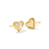 Framed Ari Heart Stud Earrings 1 Framed Ari Heart Stud Earrings -Occasionally Yours Kendra Scott Framed Ari Heart Stud Earrings Gold Iridescent Abalone