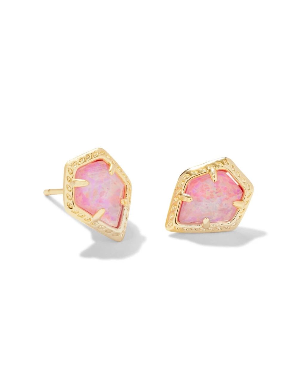 Framed Tessa Stud Earrings Framed Tessa Stud Earrings -Occasionally Yours Kendra Scott Framed Tessa Stud Earrings Gold Luster Pink