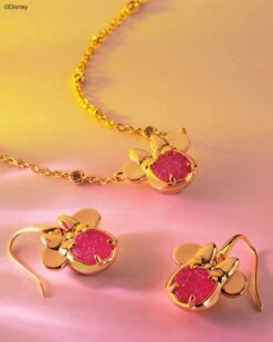 Minnie Mouse Drop Earrings 10 Minnie Mouse Drop Earrings -Occasionally Yours Kendra Scott Minnie Mouse Drop Earrings Pink Drusy Gold 01