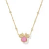 Minnie Mouse Pendant Necklace -Occasionally Yours Kendra Scott Minnie Mouse Short Pendant Necklace Gold Hot Pink Drusy 00