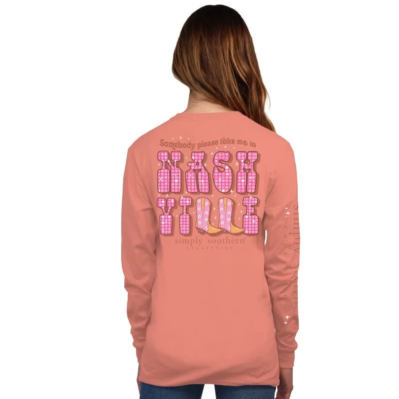 Nashville Boots Long Sleeve Nashville Boots Long Sleeve -Occasionally Yours LS NASHVILLE PEACH