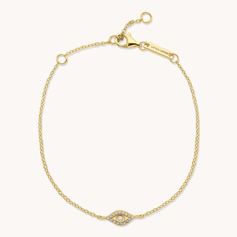 18k Solitaire Evil Eye Bracelet 18k Solitaire Evil Eye Bracelet -Occasionally Yours Little Words Project 18k Solitaire Evil Eye Bracelet 01