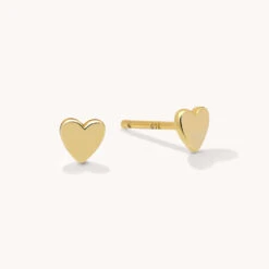 14k Heart Studs