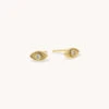 18k Vermeil Solitaire Evil Eye Stud Earrings 2 18k Vermeil Solitaire Evil Eye Stud Earrings -Occasionally Yours Little Words Project Solitaire Evil Eye Stud Earrings 01