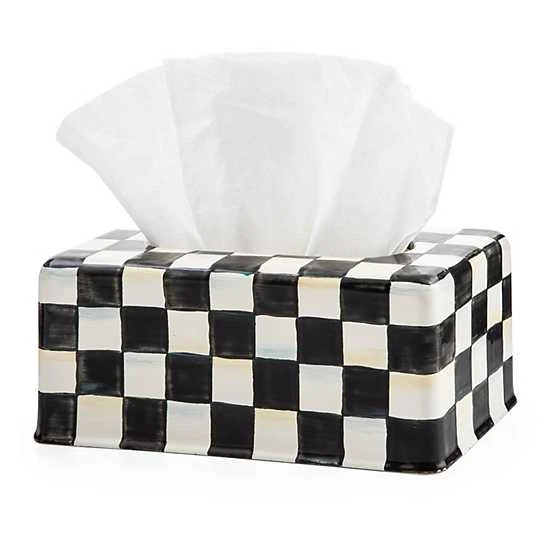 Courtly Check Standard Tissue Box Cover Courtly Check Standard Tissue Box Cover -Occasionally Yours MacKenzie Childs Courtly Check Standard Tissue Box Cover 01