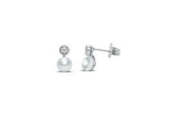 Classy Girls Wear Pearls - Pearl Bezel CZ Earring