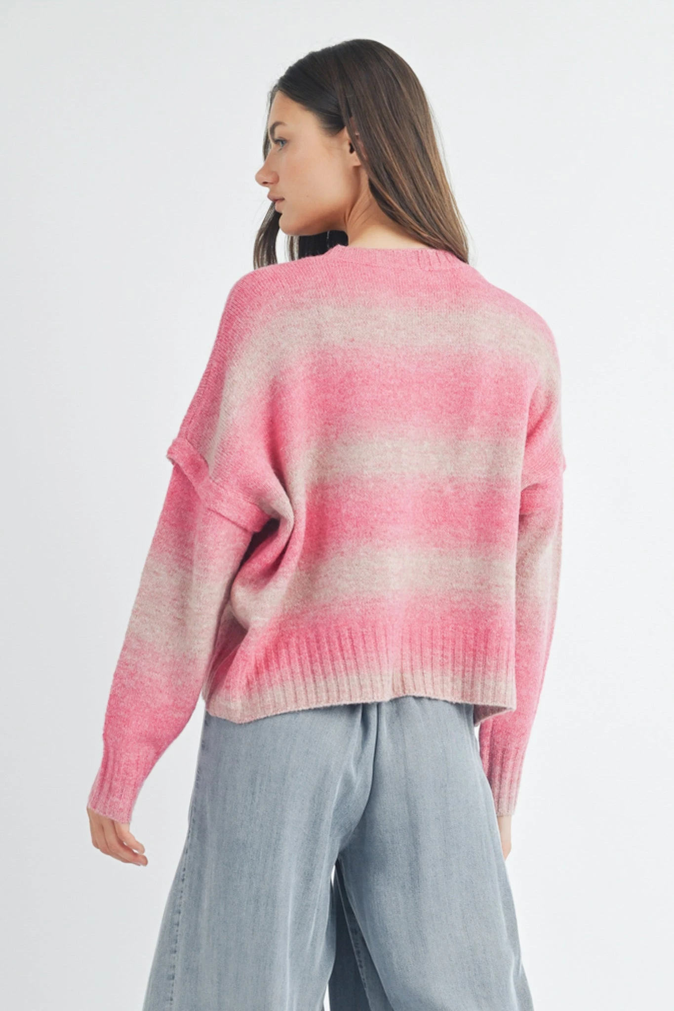 Penelope Brushed Striped Sweater Penelope Brushed Striped Sweater -Occasionally Yours Penelope Brushed Striped Sweater Back