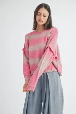 Occasionally Yours -Occasionally Yours Penelope Brushed Striped SweaterFront