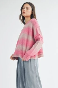 Penelope Brushed Striped Sweater 4 Penelope Brushed Striped Sweater -Occasionally Yours Penelope Brushed Striped SweaterSide