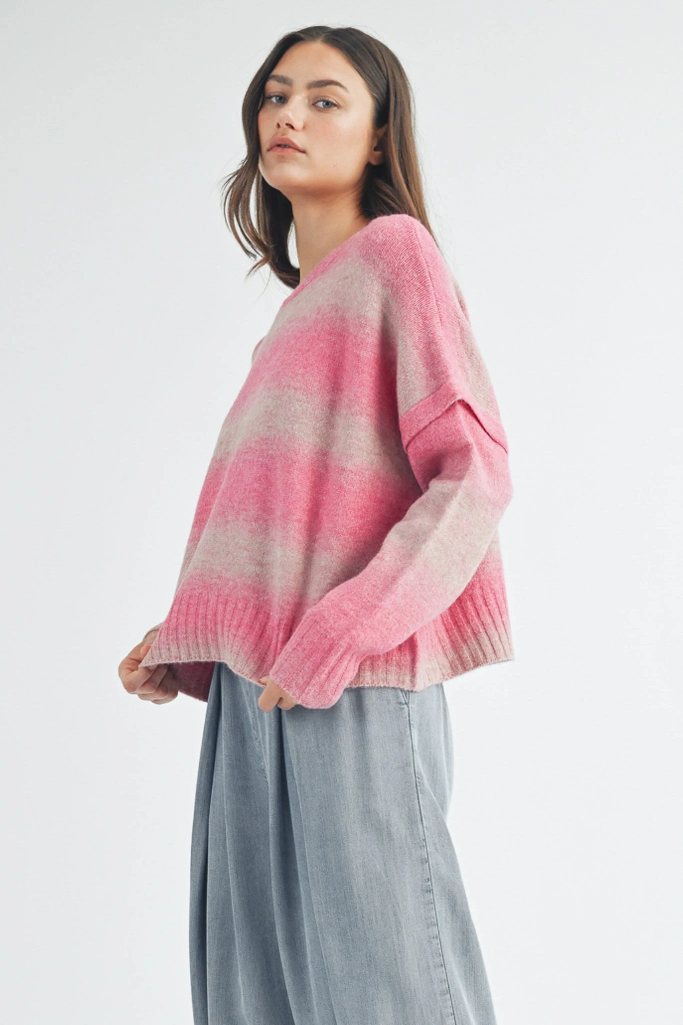 Penelope Brushed Striped Sweater Penelope Brushed Striped Sweater -Occasionally Yours Penelope Brushed Striped SweaterSide