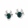 Reindeer Glitz Green Mini Post Earrings -Occasionally Yours Reindeer Glitz Green Mini Post Earrings