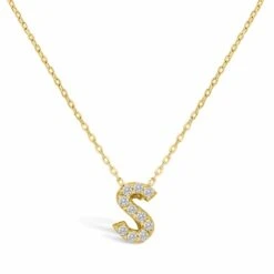 Letter Of Mine, Let It Shine Initial Necklace -Occasionally Yours STIA letter of mine let it shine inital necklace gold 17