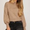 Long Sleeve Mock Neck Sweater Top 1 Long Sleeve Mock Neck Sweater Top -Occasionally Yours SY7616 T g3