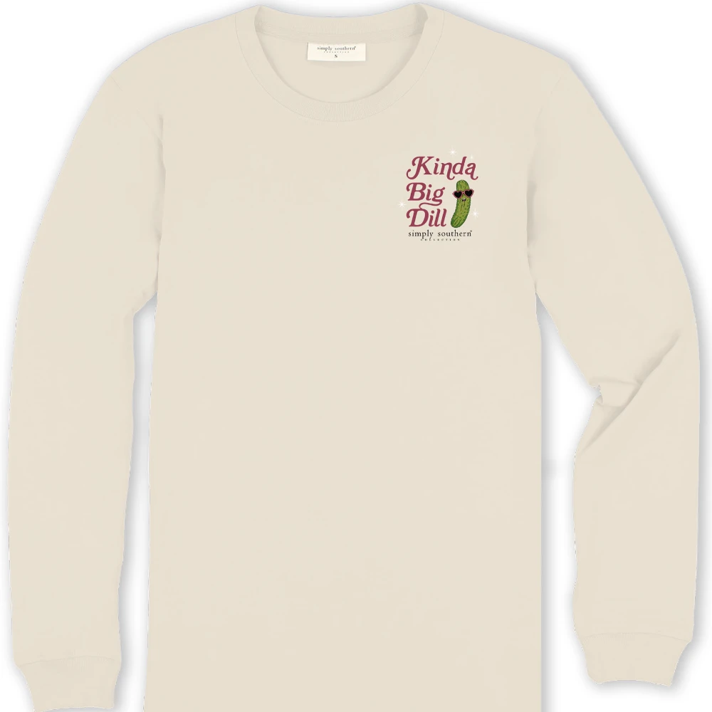 Big Dill Long Sleeve Tee Big Dill Long Sleeve Tee -Occasionally Yours Simply Southern Brand Big Dill Shirt 02