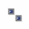 Sparkle Square Blue Mini Post Earrings 1 Sparkle Square Blue Mini Post Earrings -Occasionally Yours Sparkle Square Blue Mini Post Earrings
