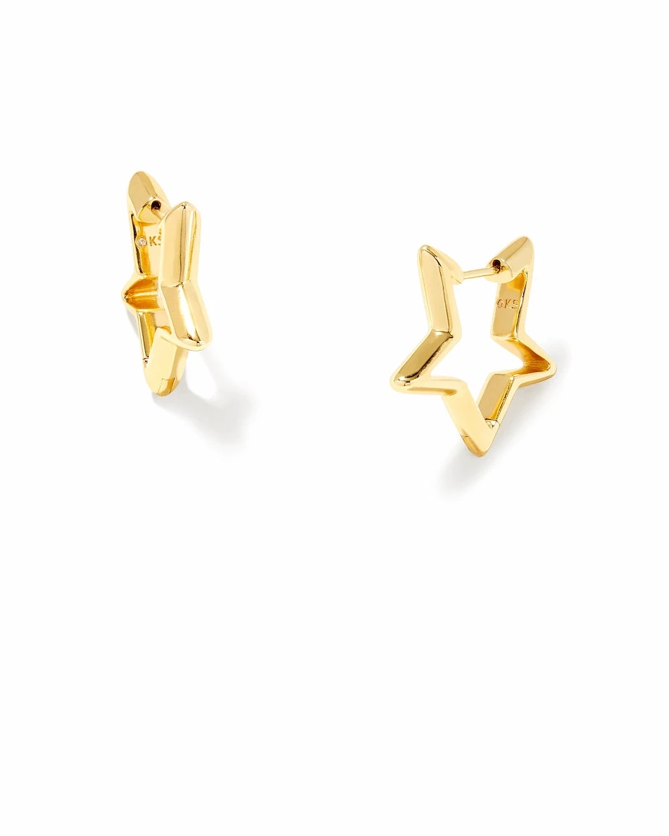 Star Huggie Earrings Star Huggie Earrings -Occasionally Yours Star Huggie Earrings Gold Kendra Scott