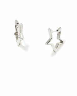 Star Huggie Earrings 4 Star Huggie Earrings -Occasionally Yours Star Huggie Earrings Silver Kendra Scott