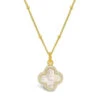 Classy Clover - Gold Necklace -Occasionally Yours Stia Jewelry Classy Clover Gold Necklace