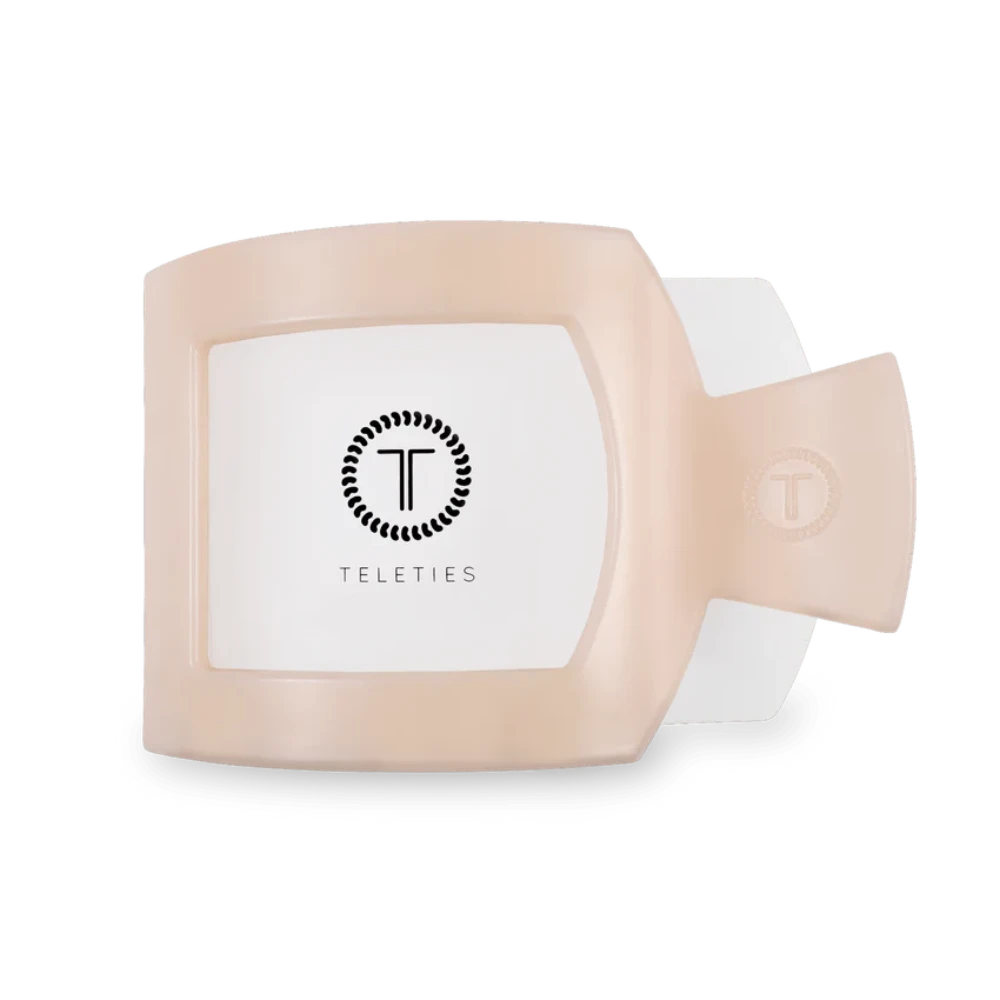 Large Square Flat Hair Clip Large Square Flat Hair Clip -Occasionally Yours TELETIES almond beige large flat square clip large hair clip 02