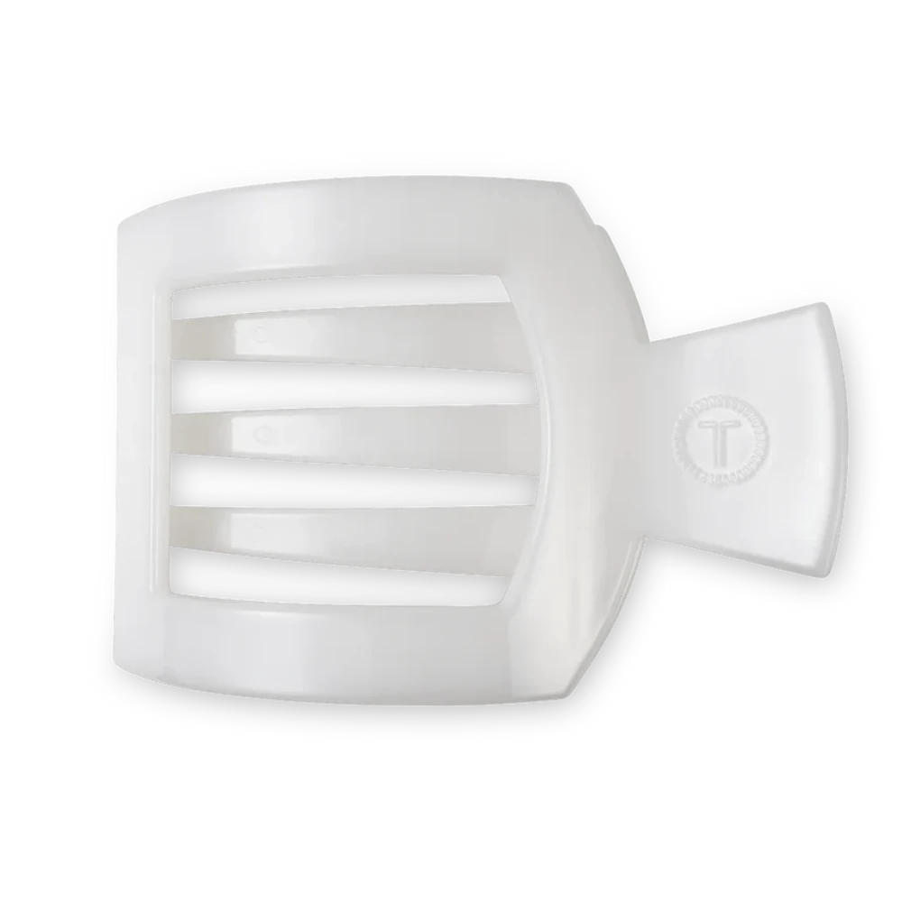 Large Square Flat Hair Clip Large Square Flat Hair Clip -Occasionally Yours TELETIES coconut white large flat square clip large hair clip 01