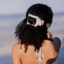 Large Square Flat Hair Clip 5 Large Square Flat Hair Clip -Occasionally Yours TELETIES coconut white large flat square clip large hair clip 04