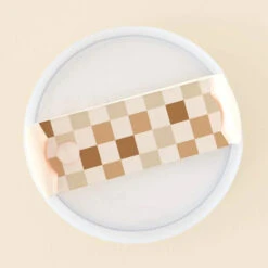 Tumbler Lid Tag (Check) -Occasionally Yours The Darling Effect Tumbler Lid Tag Check Brown