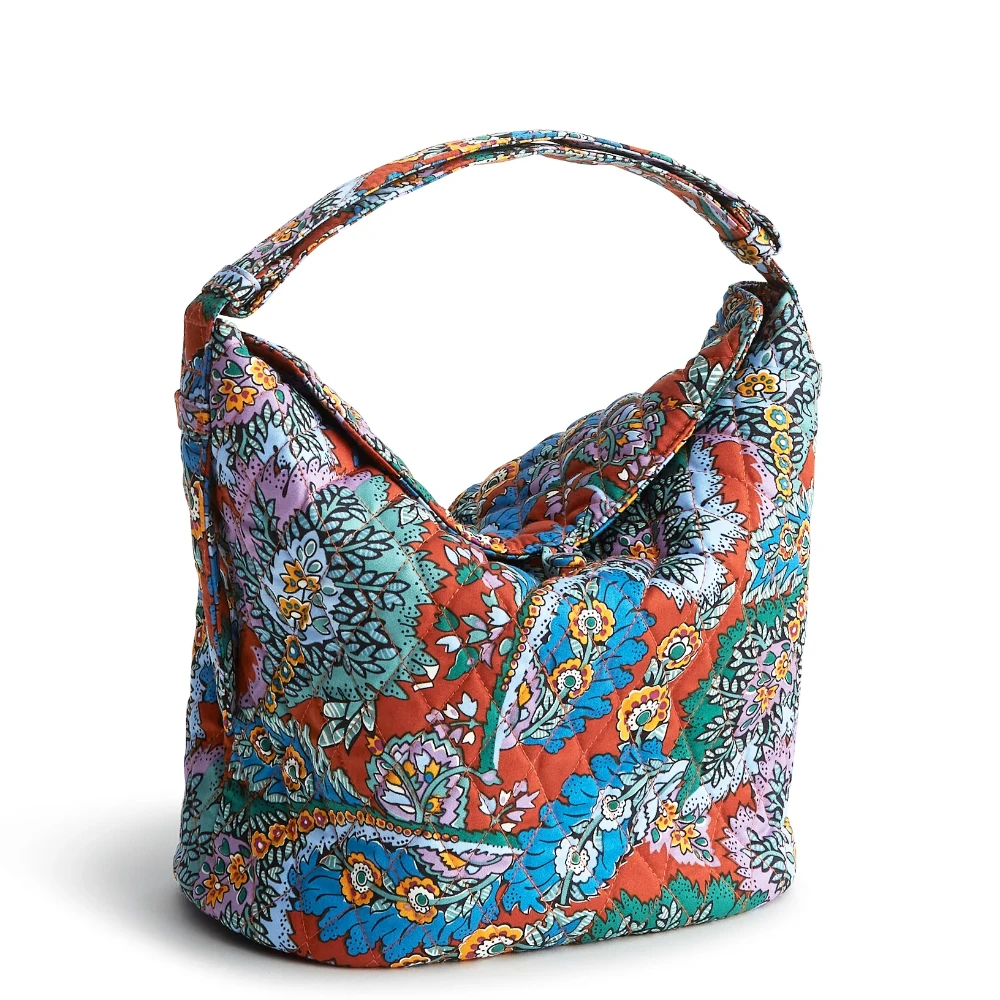 Astoria Shoulder Bag - Premium Cotton Vera Bradley Astoria Shoulder Bag - Premium Cotton -Occasionally Yours Vera Bradley Astoria Shoulder Bag Flowers and Feathers 01