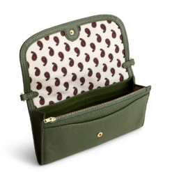 Vera Bradley Wildwood Wallet Crossbody - Leather -Occasionally Yours Vera Bradley Wildwood Wallet Crossbody Leather Bronze Green 04