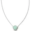 Brynne Shell Short Pendant Necklace -Occasionally Yours bdeec3c7Brynee Shell Short Pendant Necklace Silver Sea Green Chrysocolla