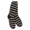 Knit Pickin Fireside Crew Socks - Onyx Stripe 1 Knit Pickin Fireside Crew Socks - Onyx Stripe -Occasionally Yours black socks for women
