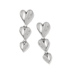 Cascade Heart Trio Post Drop Earrings -Occasionally Yours brighton cascade heart drop earrings 2